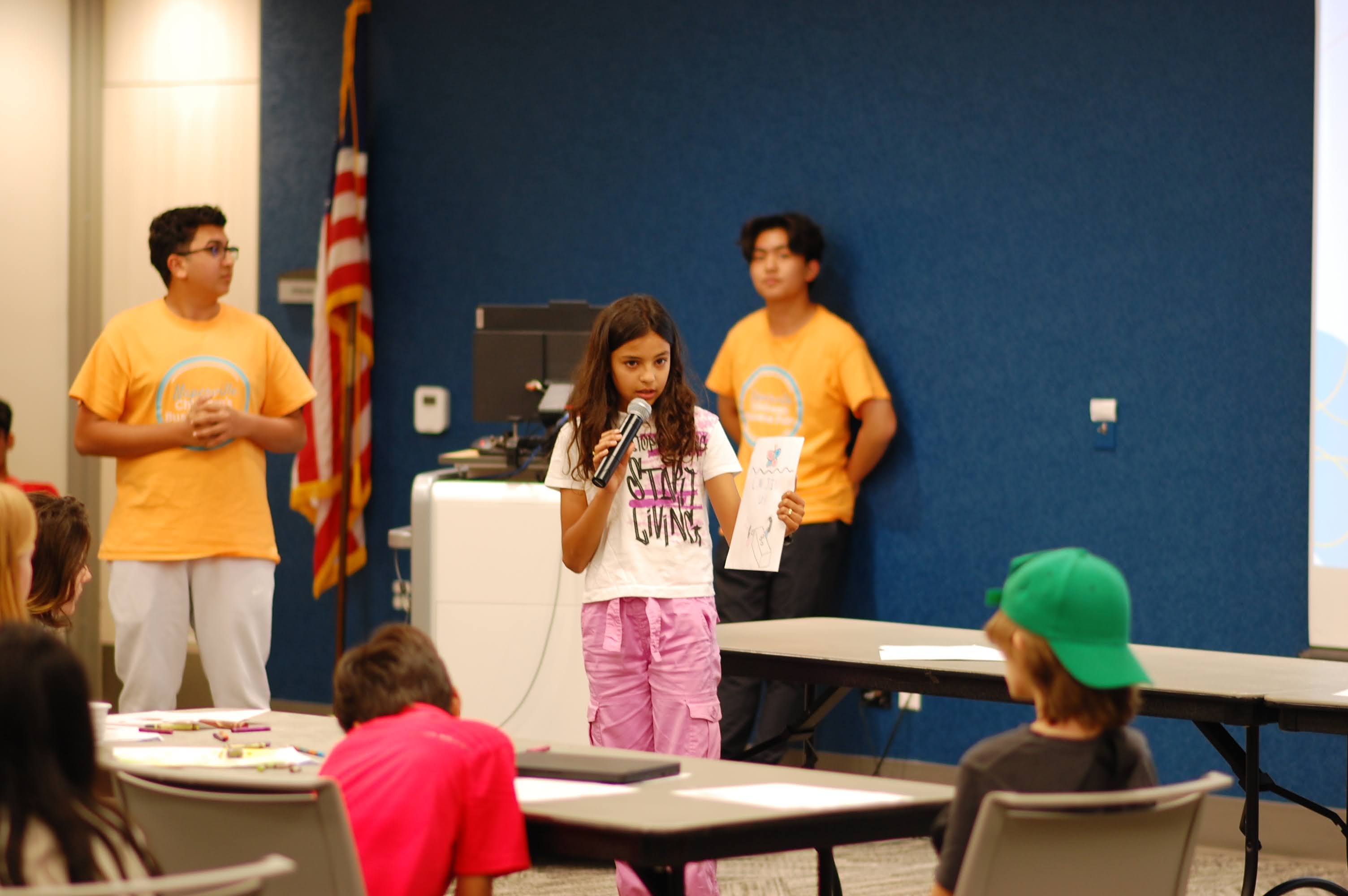 Children setting up businesses at the fair